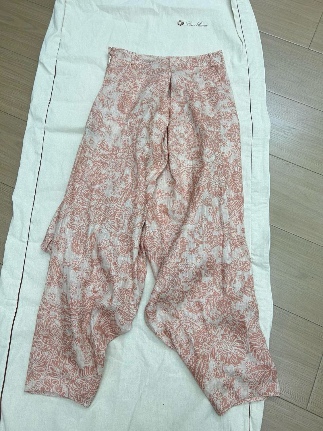 Women's Spring/Summer Helmer Floral Print Loose Casual Solid Color Linen Lantern Pants Ngvp #8741