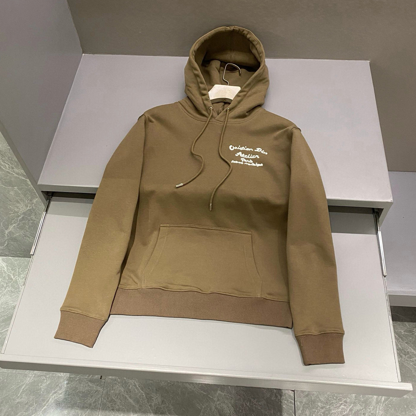 Men's Autumn and Winter Solid Colour Embroidered Logo Pullover Thickened Hooded Sweatshirt #97852