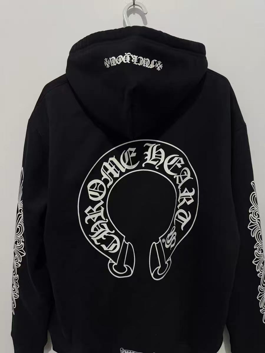 25SS Sanskrit Swear Word Horseshoe Vine Print Hooded Zip-Up Jacket Unisex Fall/Winter Fashion High-Street Vintage Black Sweatshirt #82356A