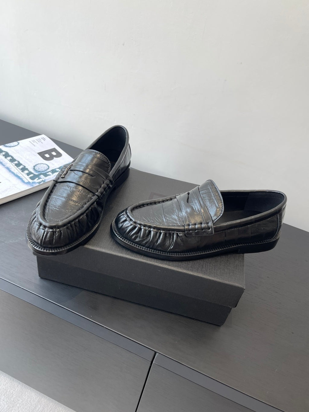 YS Women's Four Seasons Solid Color Round Toe Low Top Flat Heel Loafers Leather Casual Shoes #81342