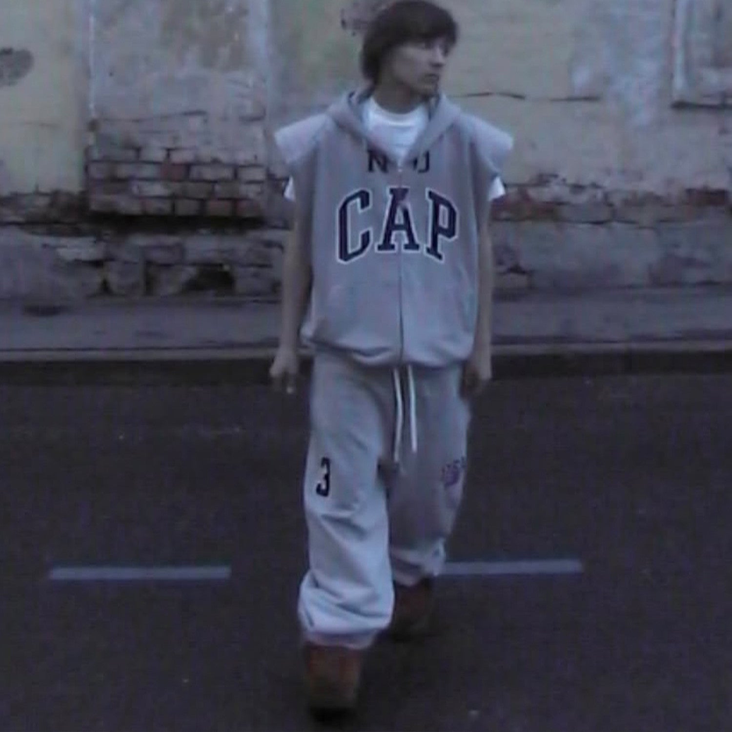 GRAILZ Project G/R Men's Spring/summer Vibe Canvas Silhouette Sleeveless Padded Shoulder Hooded Vest Zip Sweater Waistcoat Hoodie Ngvp #1723