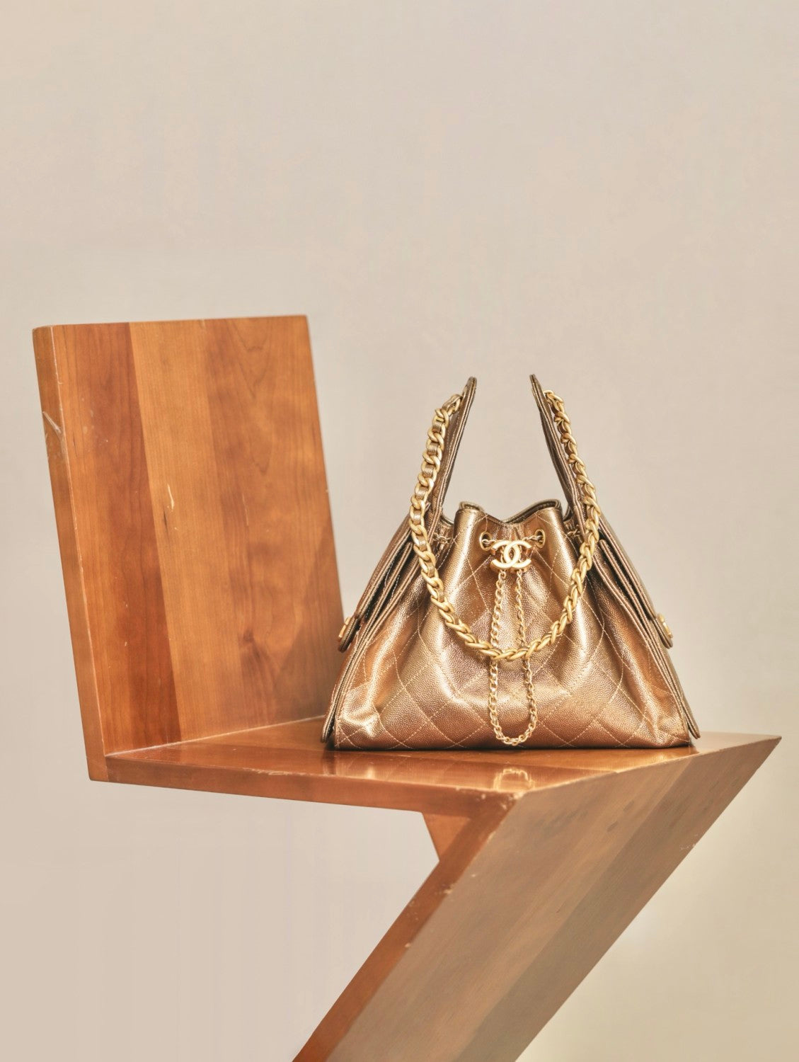 25C Women's Classic Double C Logo Solid Color Cowhide & Leather Tote Shoulder Bag Bags #77139