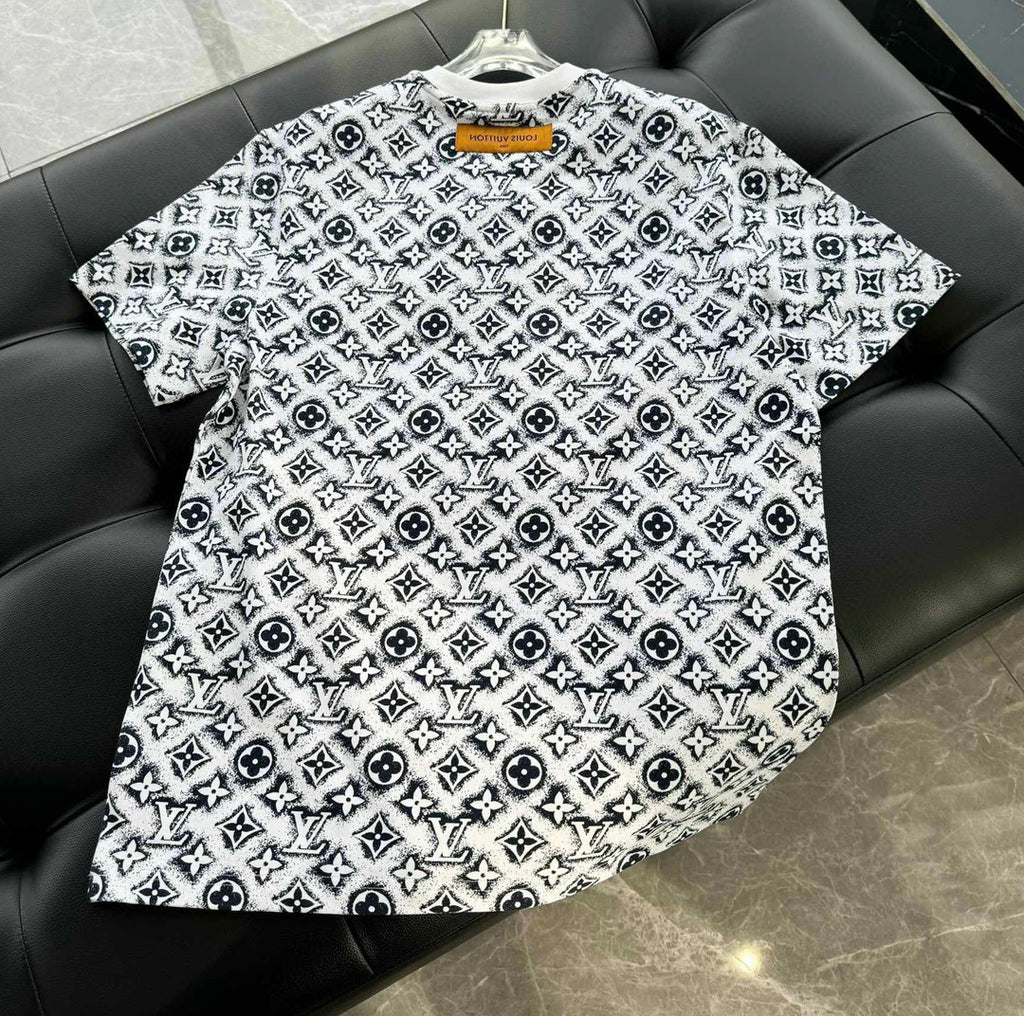 Men's Summer Logo Full Print Casual Crew Neck Cotton Short Sleeve T-Shirt #97789