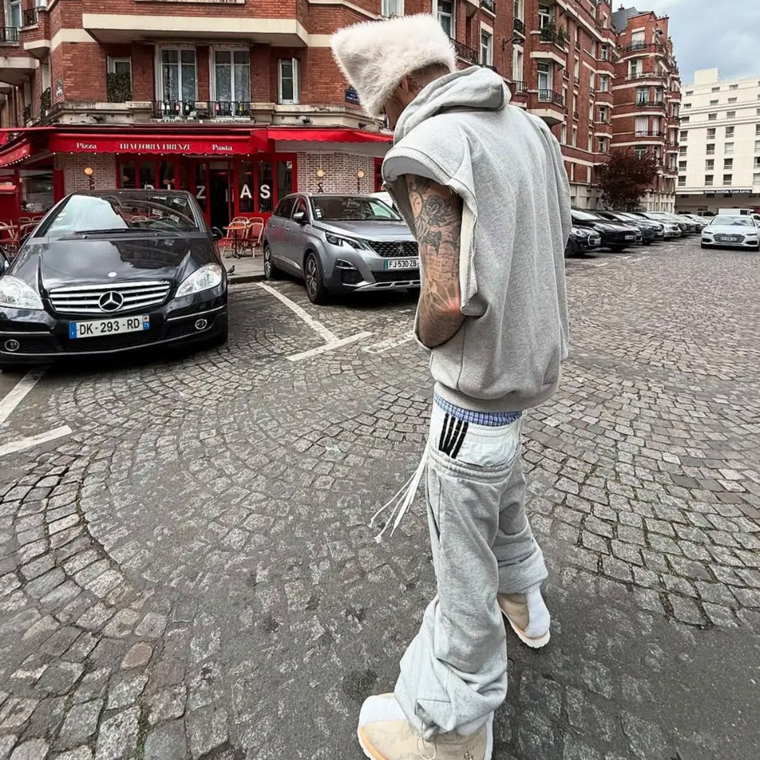 GRAILZ Project G/R Men's Spring/summer Vibe Canvas Silhouette Sleeveless Padded Shoulder Hooded Vest Zip Sweater Waistcoat Hoodie Ngvp #1723