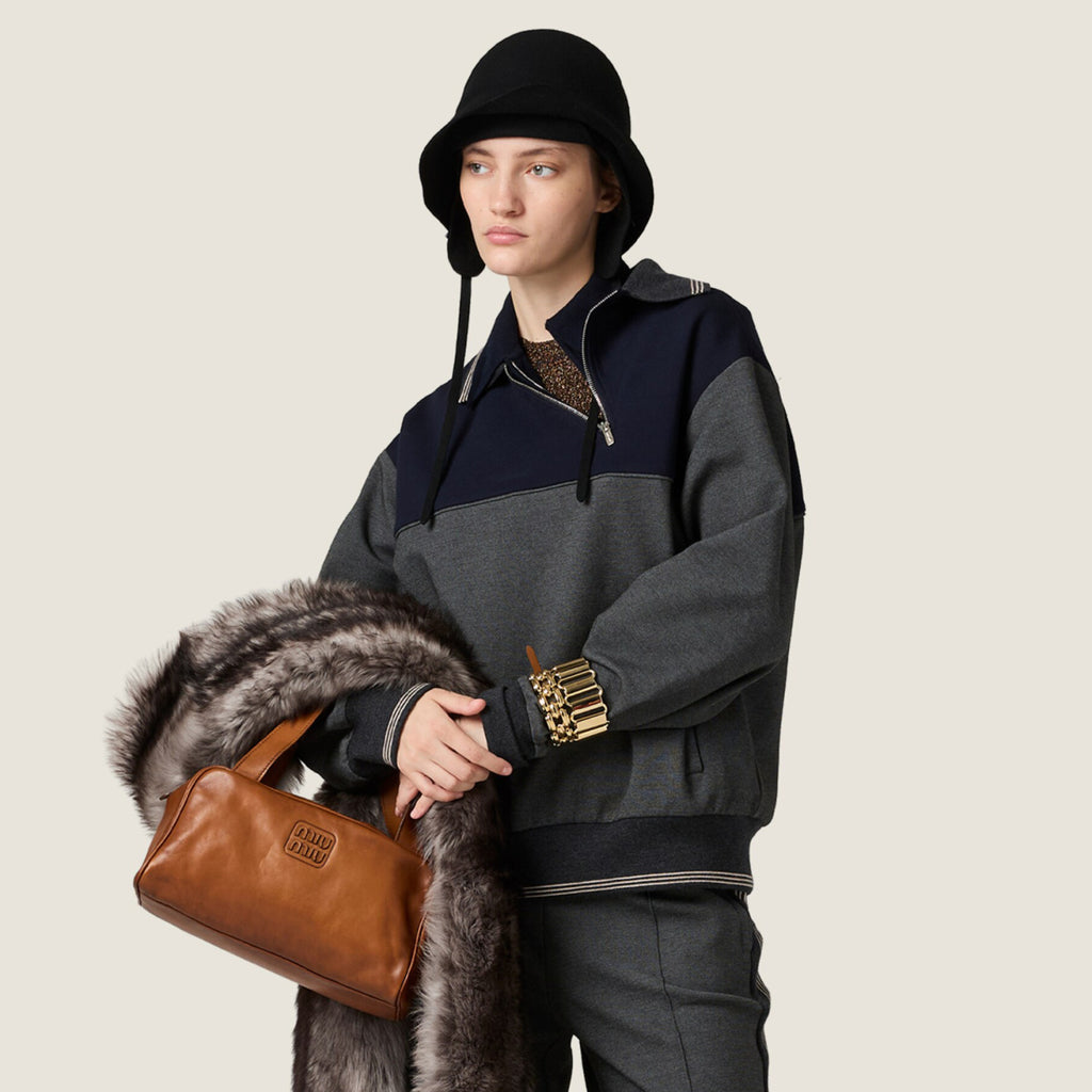 Women's Spring/Fall Casual Fashion Collared Pullover Diagonal Zipper Design Contrasting Color Long Sleeves Sweatshirt #79327