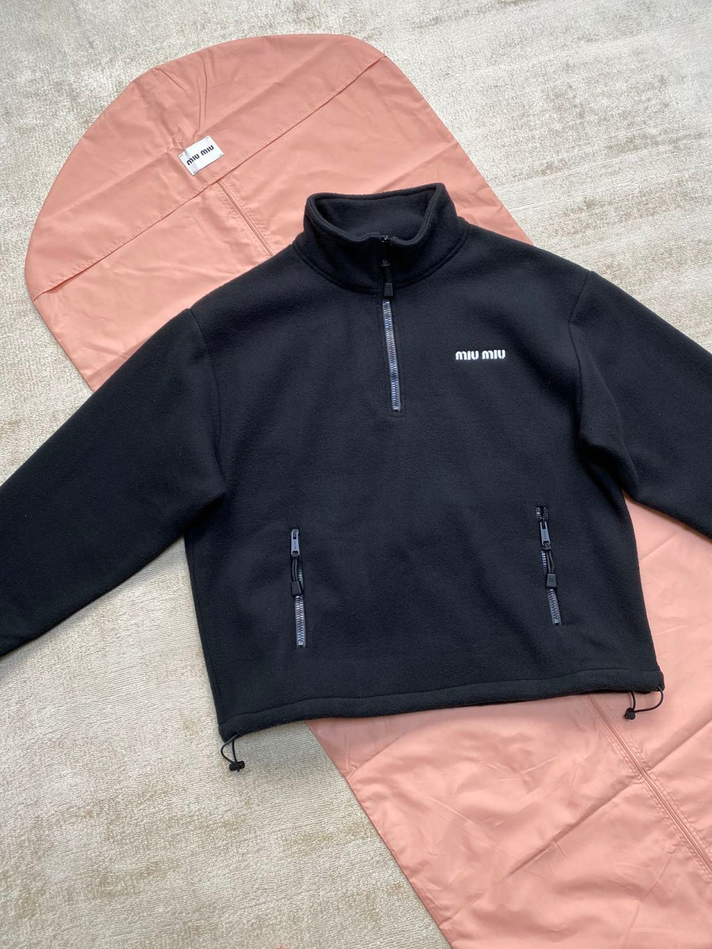 Women's Spring and Autumn Logo Letter Fleece Half Zip High Neck Long Sleeve Sweatshirt Pullover #73186