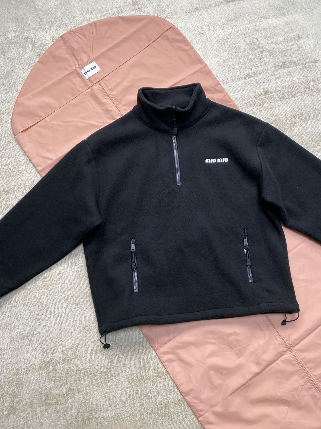 Women's Spring and Autumn Logo Letter Fleece Half Zip High Neck Long Sleeve Sweatshirt Pullover #73186