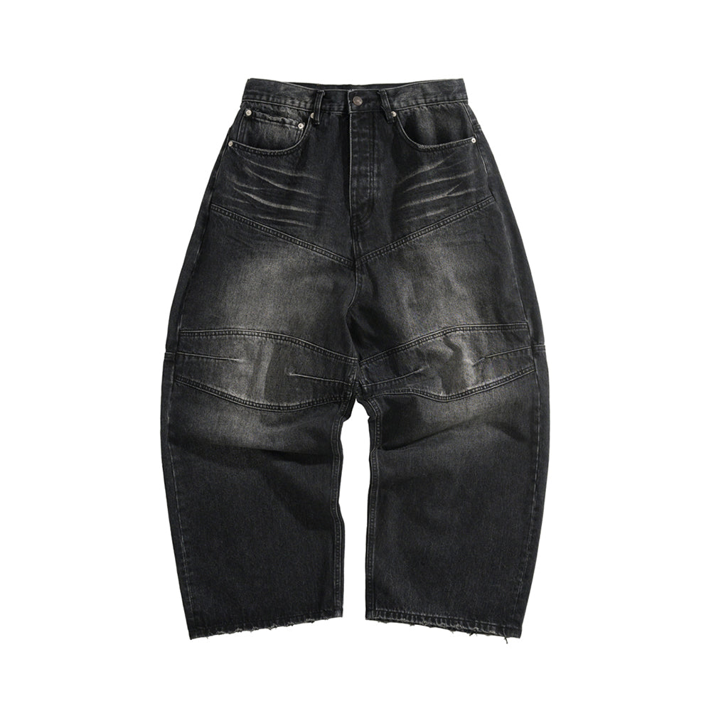 BLCG 2025ss Men's Loose Fit Waxed Denim Jeans Long Pants Trousers #82551A