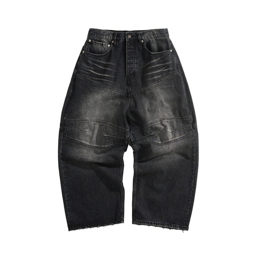 BLCG 2025ss Men's Loose Fit Waxed Denim Jeans Long Pants Trousers #82551A