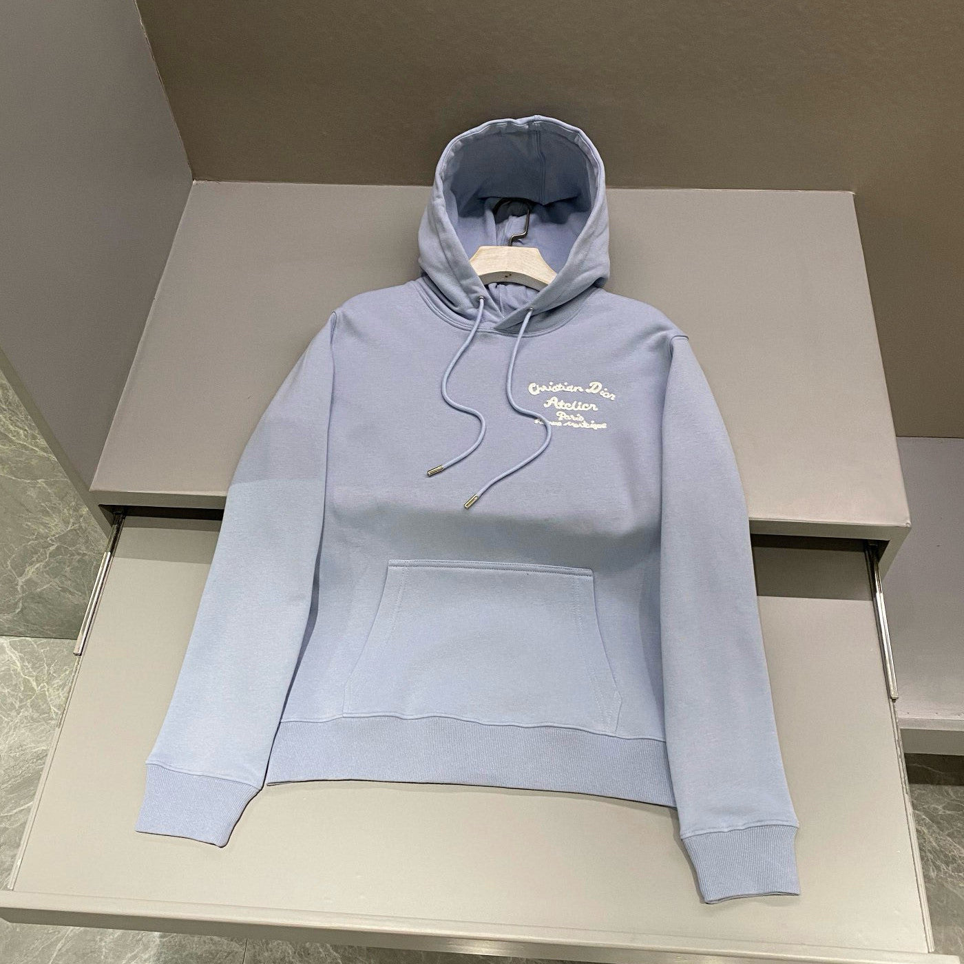 Men's Autumn and Winter Solid Colour Embroidered Logo Pullover Thickened Hooded Sweatshirt #97852