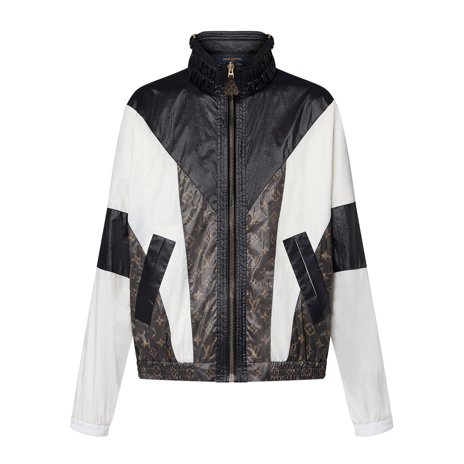 Women's Spring and Autumn Color Block Splicing Zipper Long Sleeve Jacket Lace Up Drawstring Casual Pants Set Suit #72389