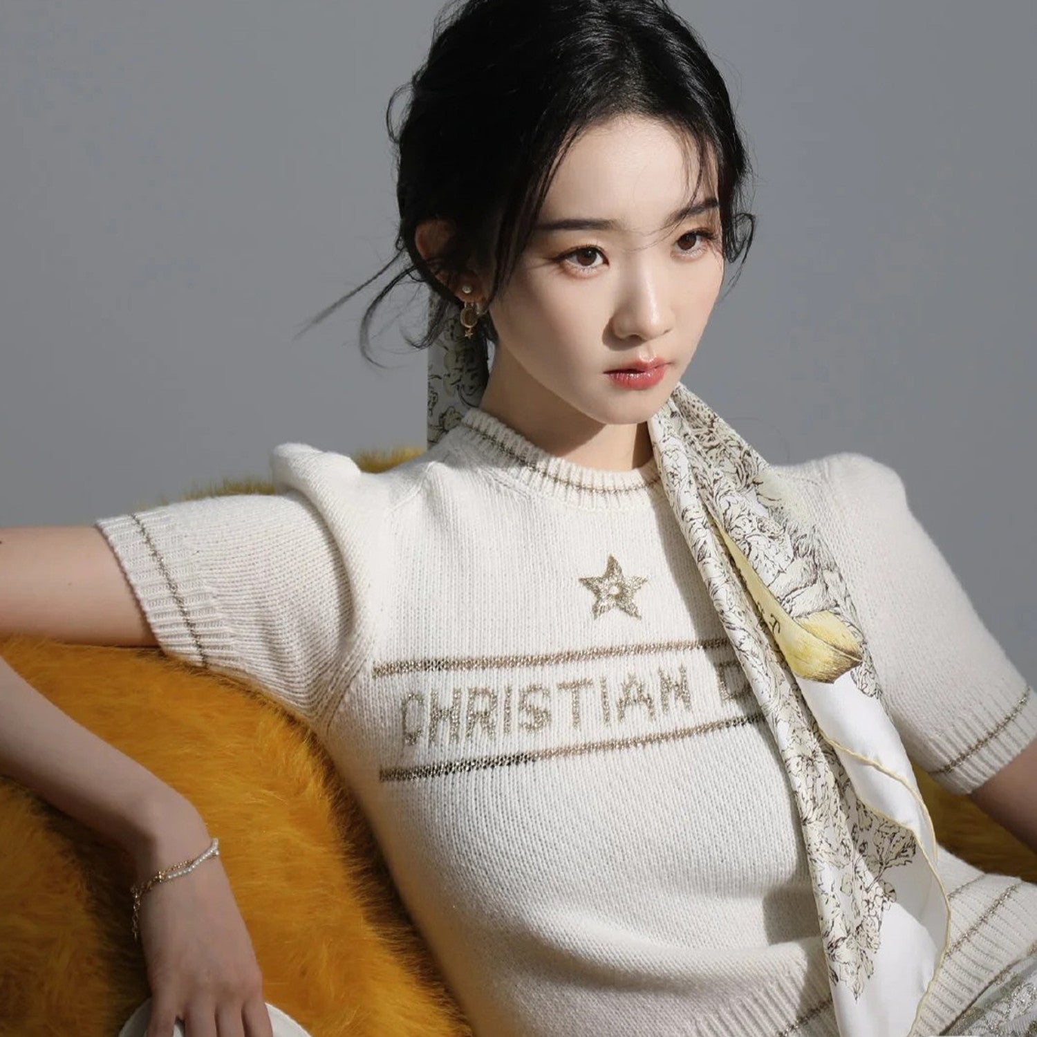 Women's Wool Blend Knit Short Sleeve Top Round Neck Fashion Temperament Short T-Shirt Knitwear #81137