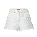 Women's Summer Solid Color Cut-Out Cotton Denim Shorts #77685