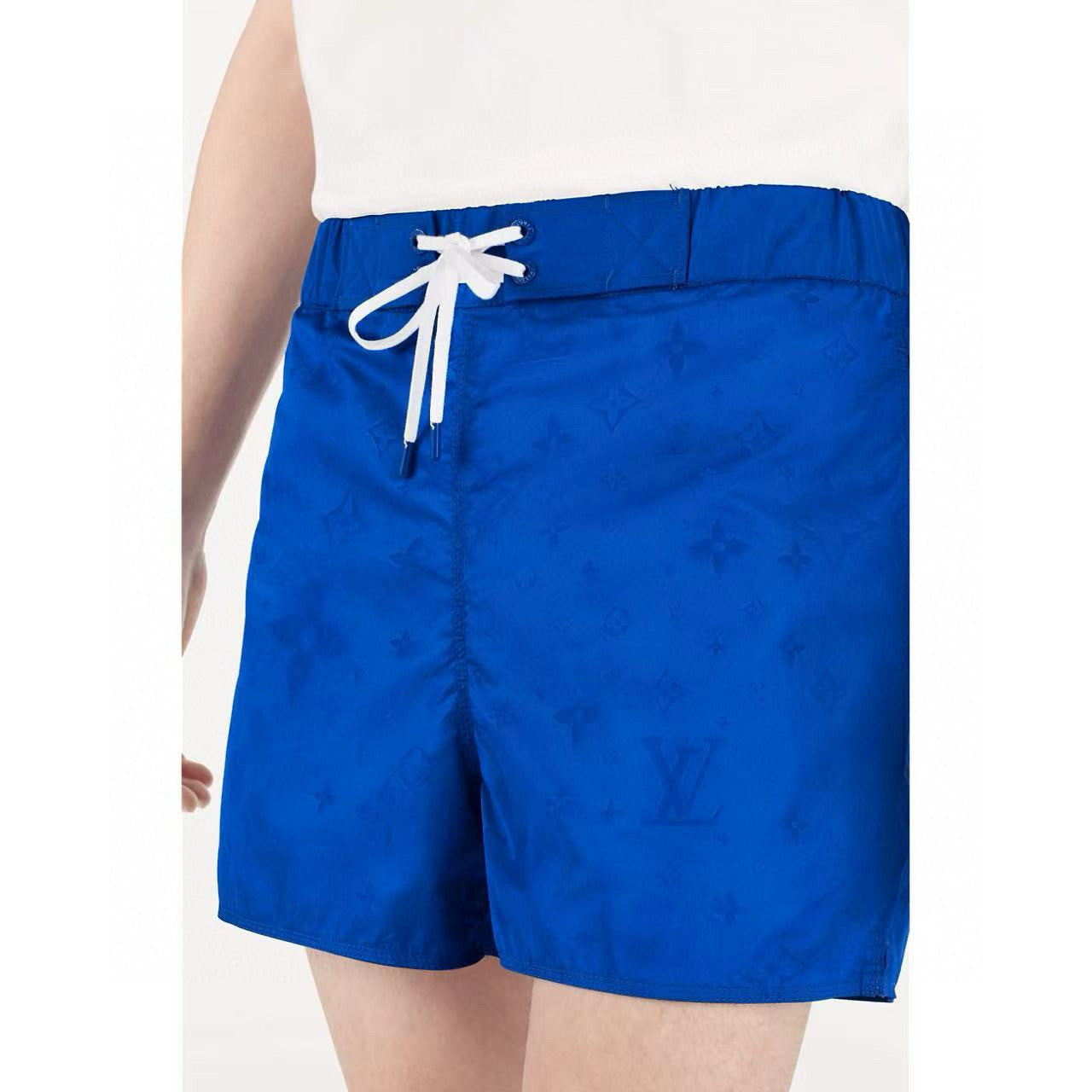 Men's Summer Solid Colour Logo Print Lace Up Beach Casual Shorts Pants #99473