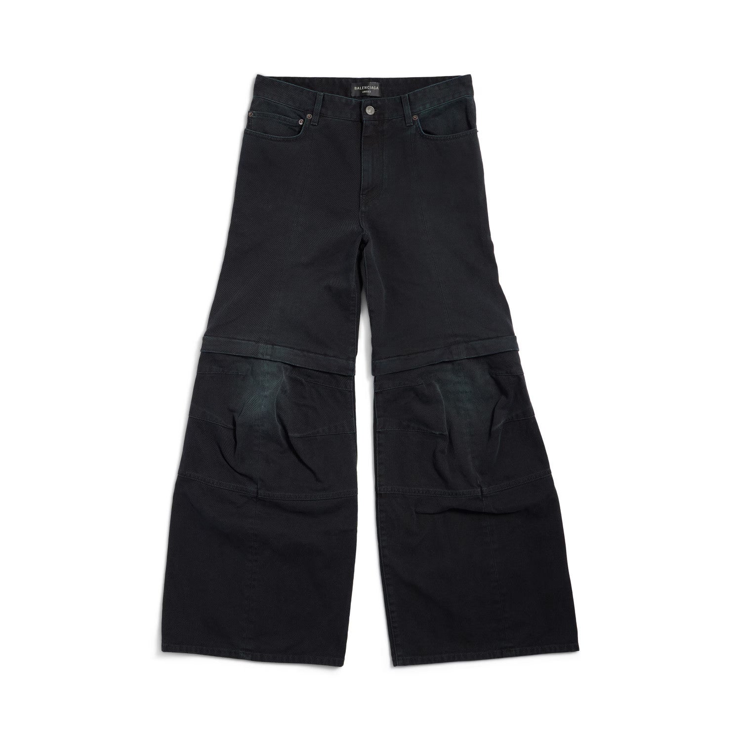 Women Men Four Seasons Flared Cargo Pants High Street Cotton Mid Waist Solid Color Casual Denim Workwear Pants Ngvp #1843