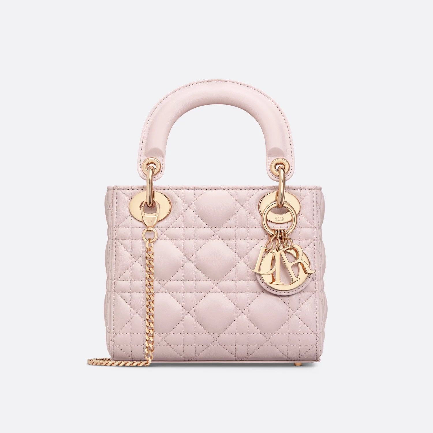 CD Lady Women's Solid Color Metal Pendant Removable Chain Shoulder Strap Wicker Pattern Sheepskin Leather Single Shoulder Crossbody Handbag Bag Bags #77461