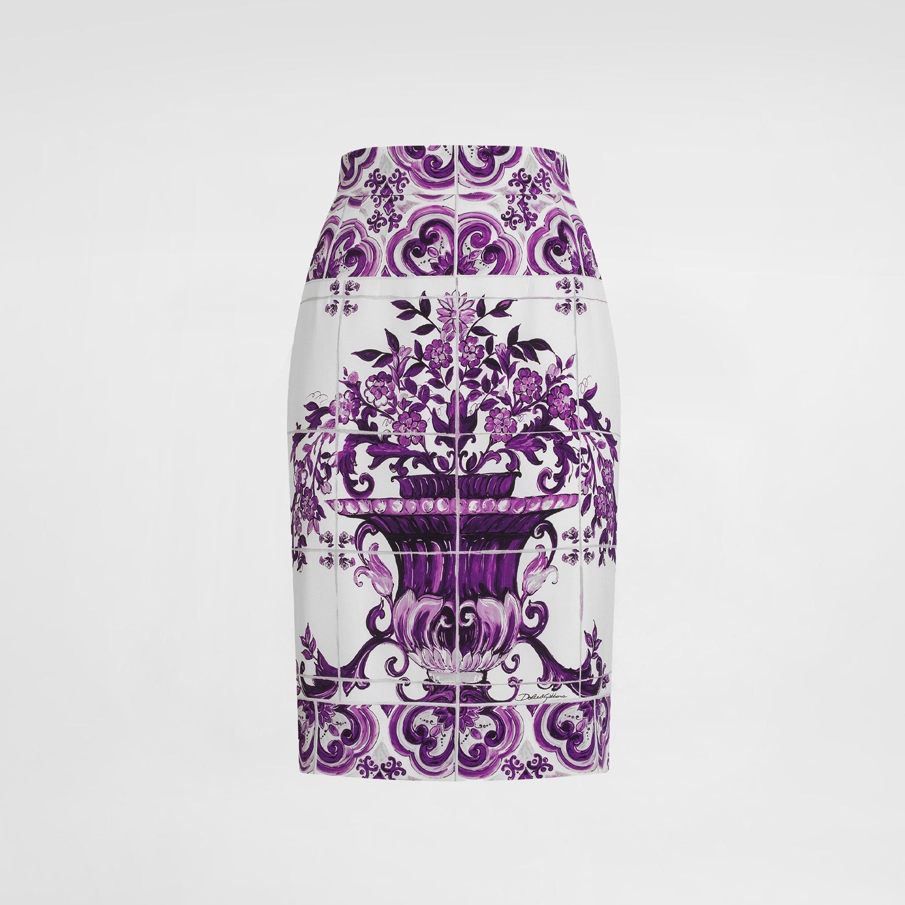 Printed Tight Half Skirt Women's Spring Summer Purple Silk Midi Half Skirt Ngvp #2426
