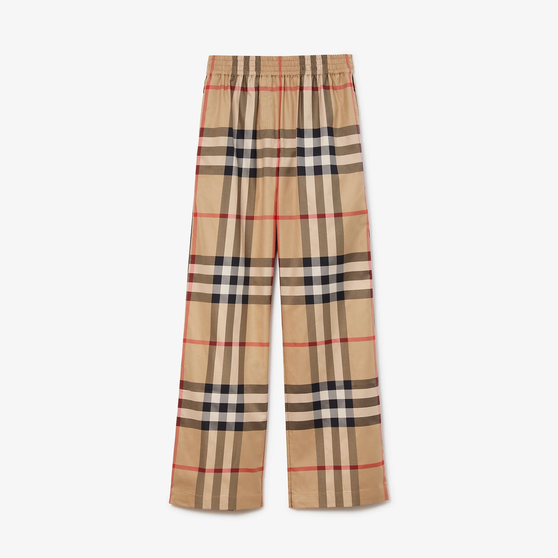 Women's Spring/Summer Checkered Print Cotton Wide Leg Pants #77828