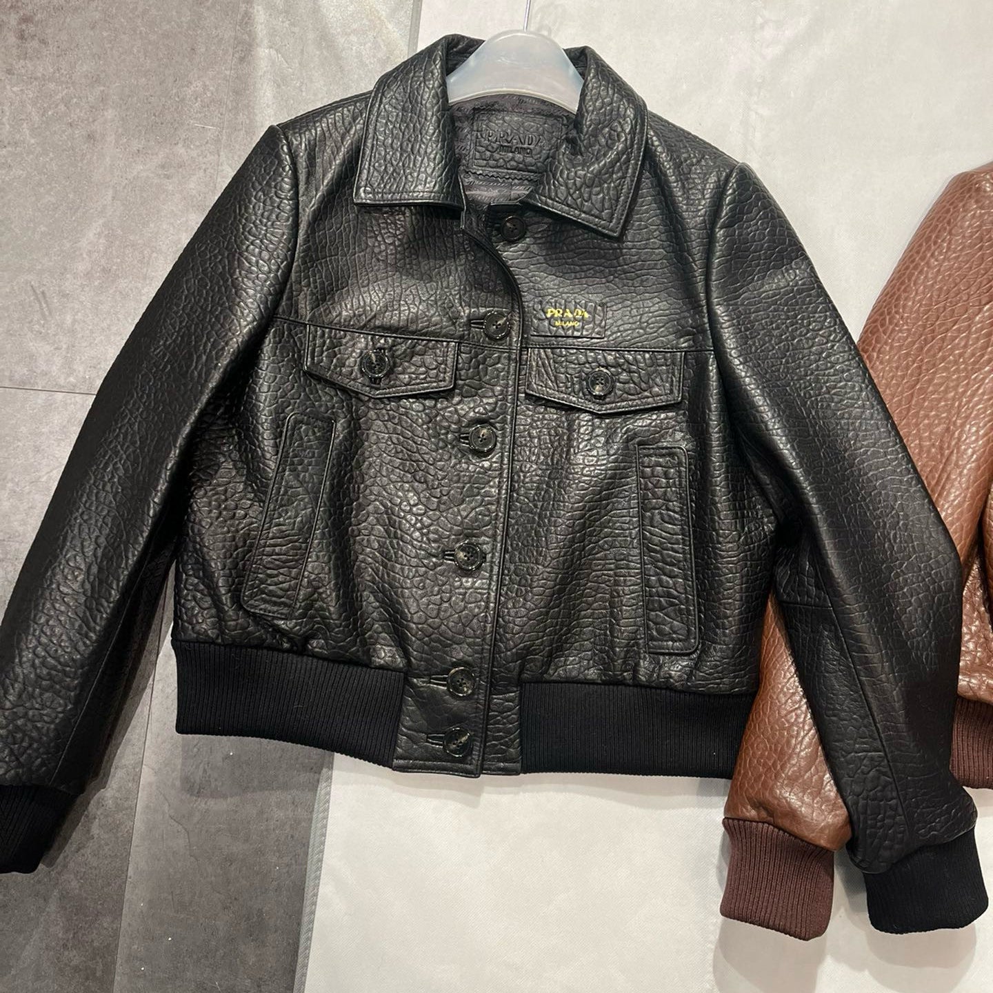 Women's Winter Solid Color Single Breasted Long Sleeve Lapel Lambskin Jacket #98533