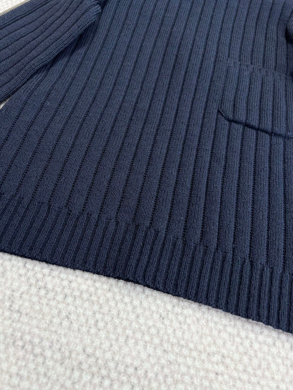 Women's Spring and Autumn Solid Color Slant Shoulder Zipper Wool Knit Sweater #73841