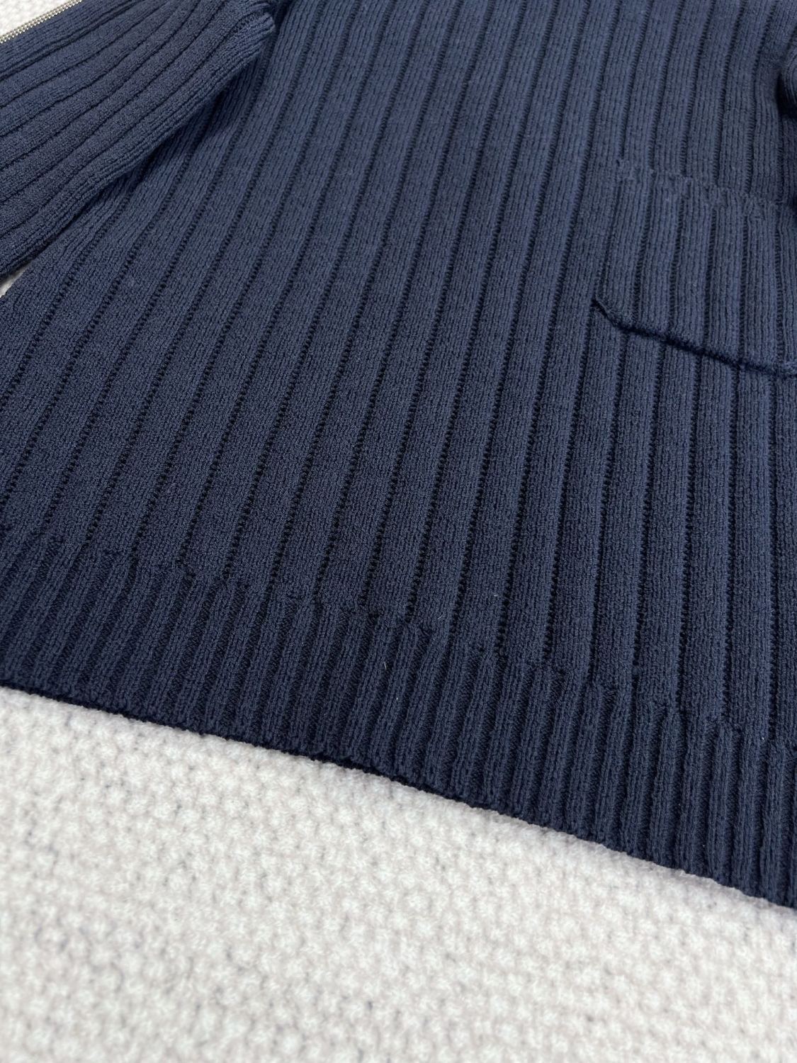 Women's Spring and Autumn Solid Color Slant Shoulder Zipper Wool Knit Sweater #73841