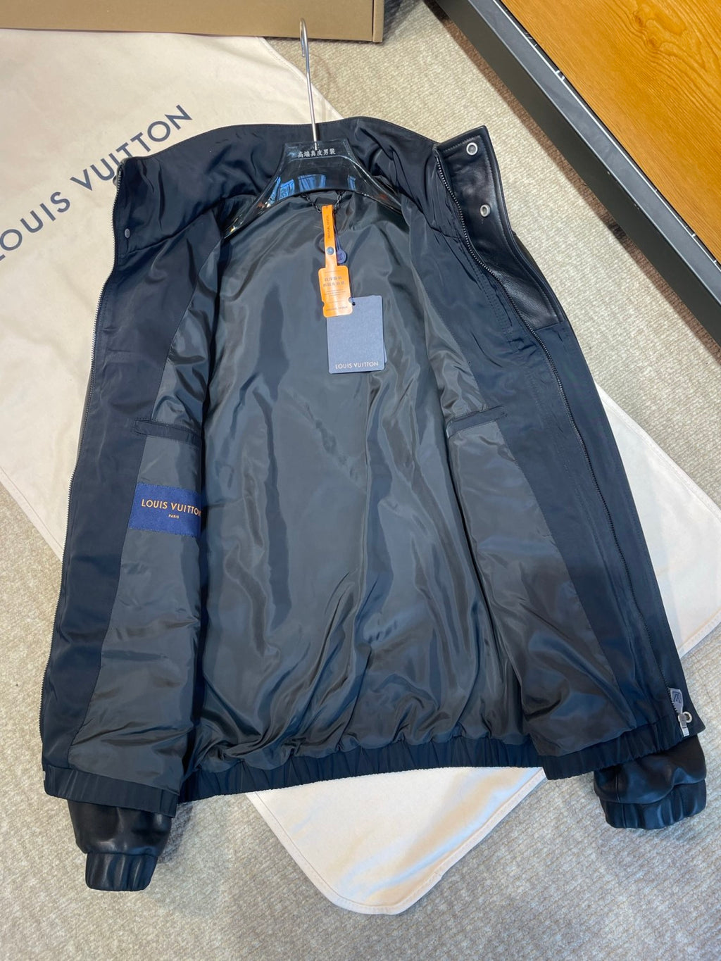 Men's LV 2026 New Collection Patchwork Leather Jacket Coat #82553A