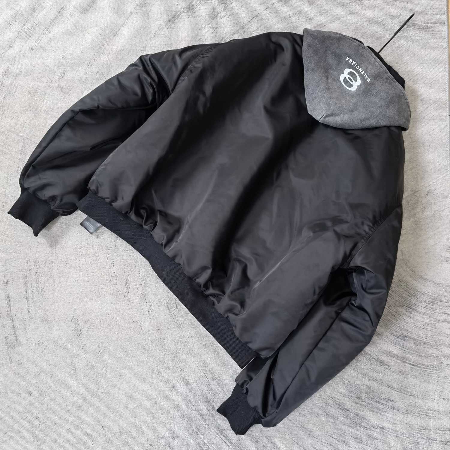 BOMBER Autumn and Winter New Style Logo Double-Ring Letter Embroidery Quilted Flight Jacket Hooded Outerwear #194271