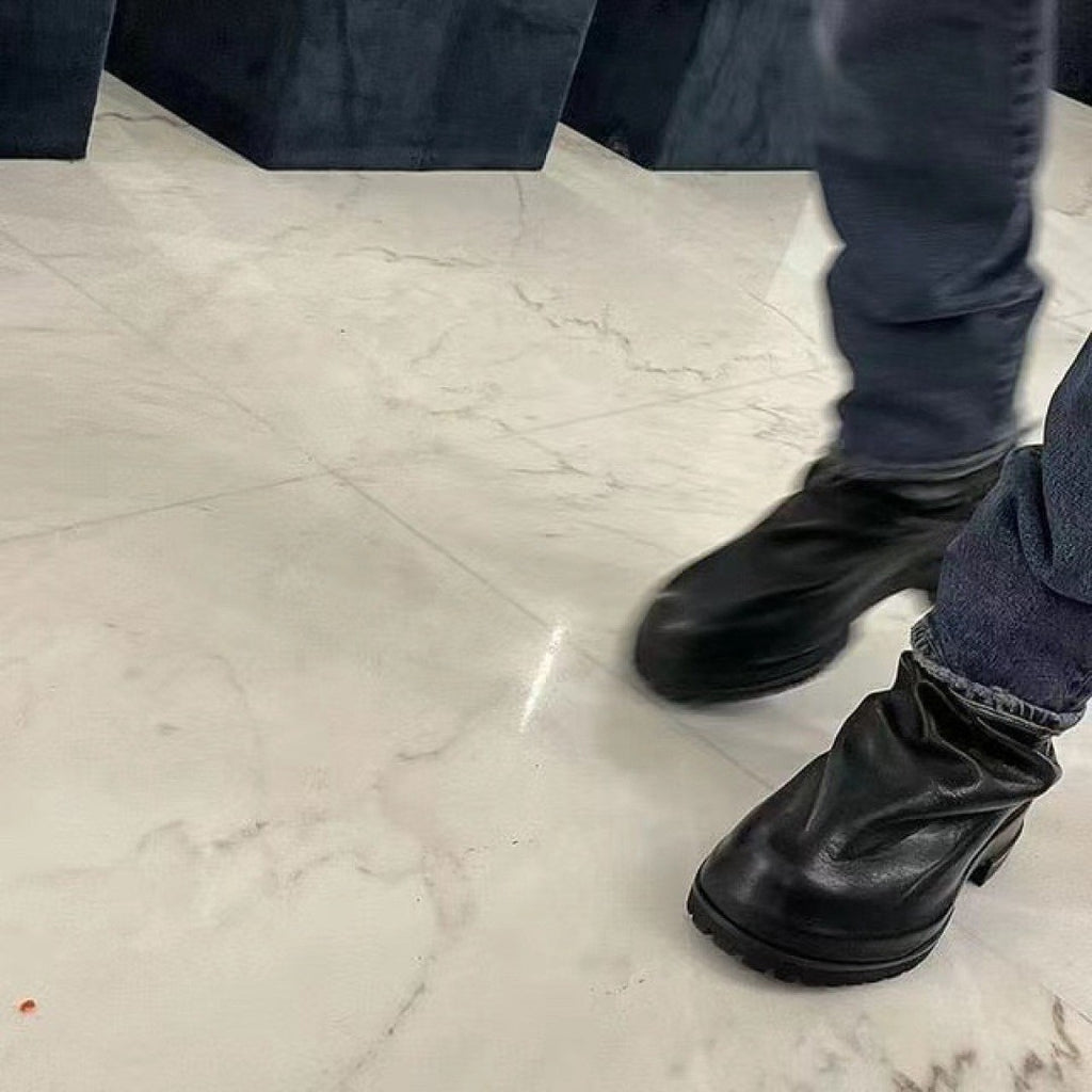 424 Men's 2024SS autumn and winter pleated cowhide Boots Shoes #82522A