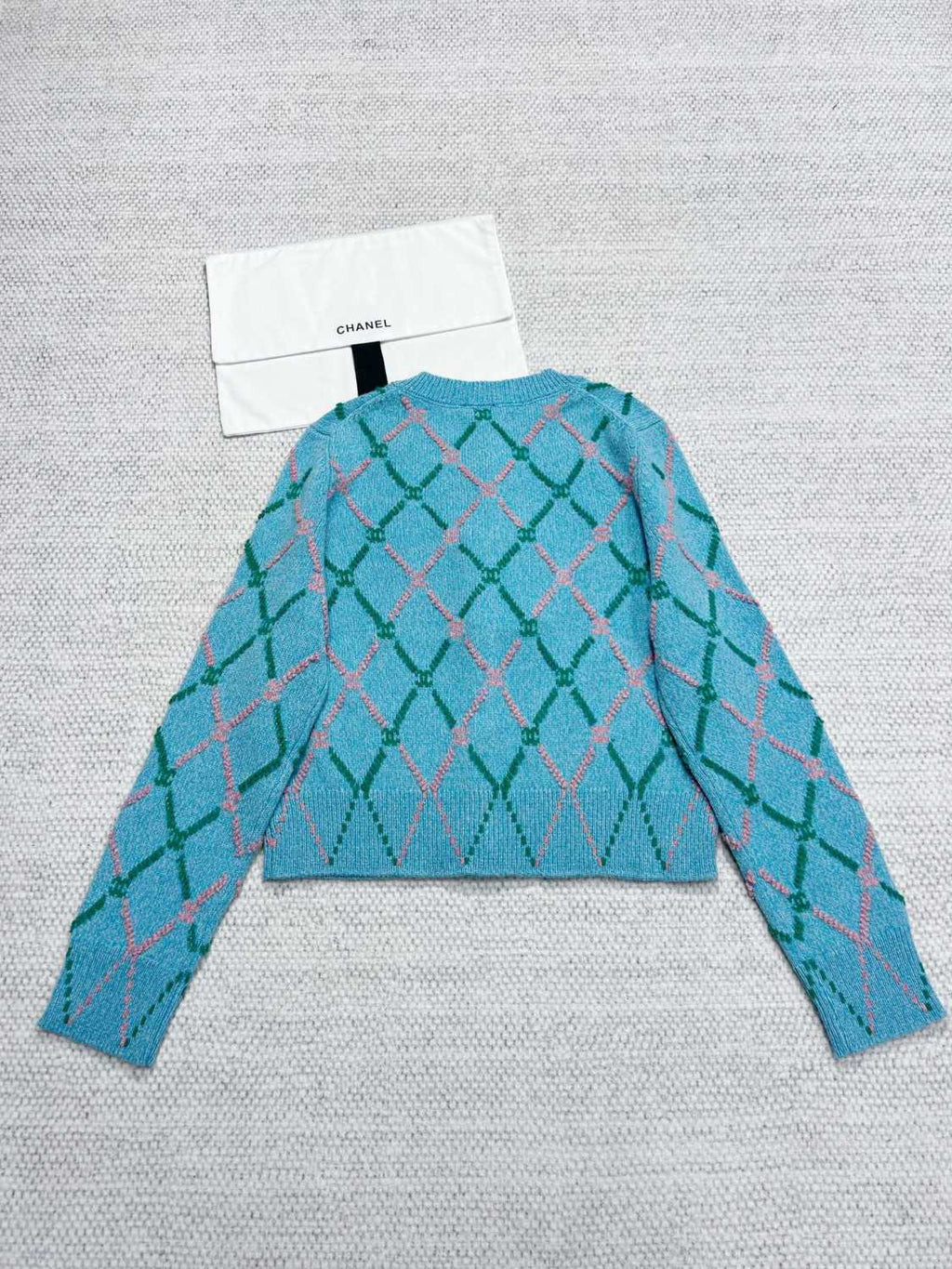 Women's Spring And Fall Shirt Logo Jacquard Letters Single-breasted Wool Knit Sweater Jacket #73326