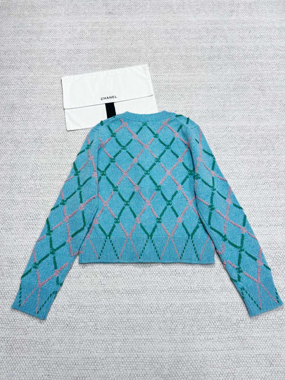 Women's Spring And Fall Shirt Logo Jacquard Letters Single-breasted Wool Knit Sweater Jacket #73326