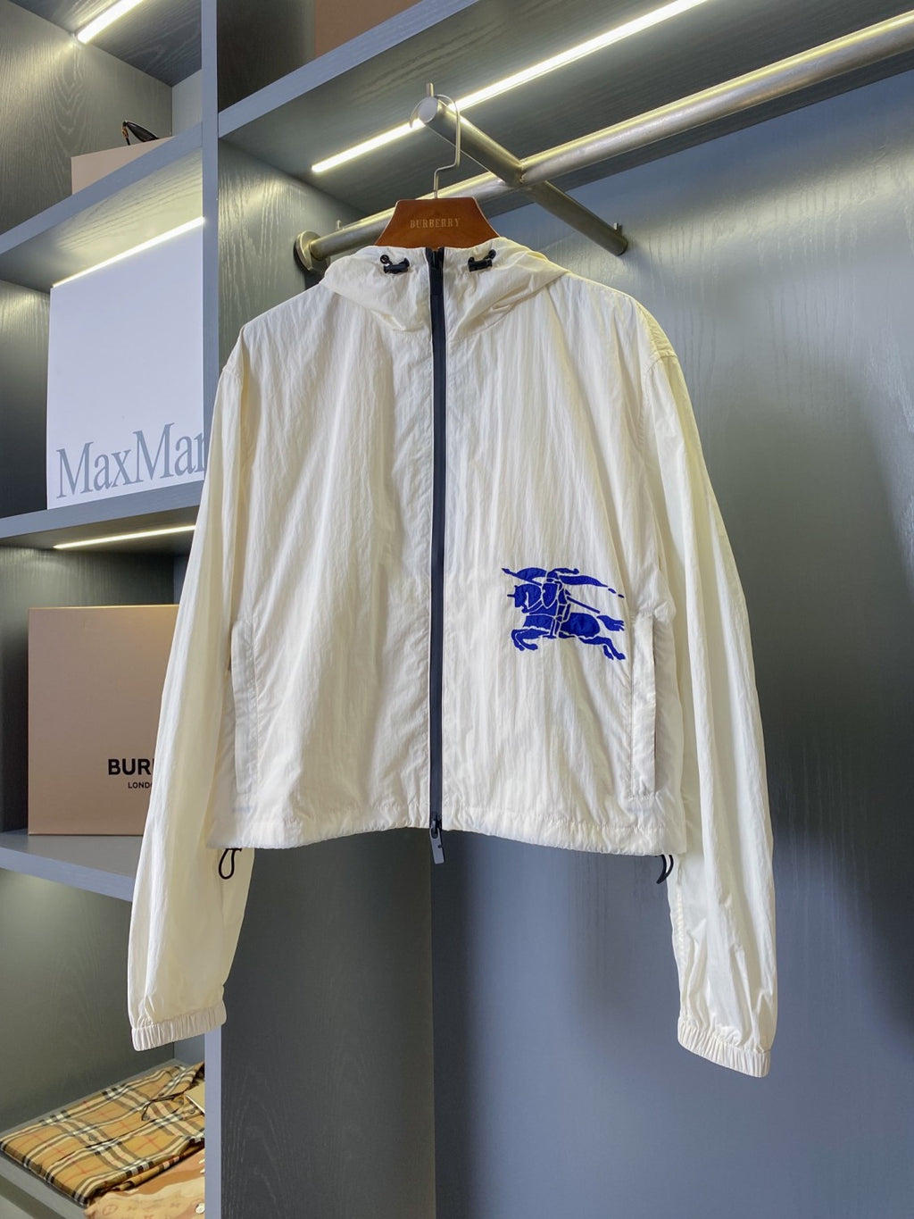 Women's Spring and Autumn Solid Color Logo Printed Hooded Zipper Long Sleeve Jacket #72151