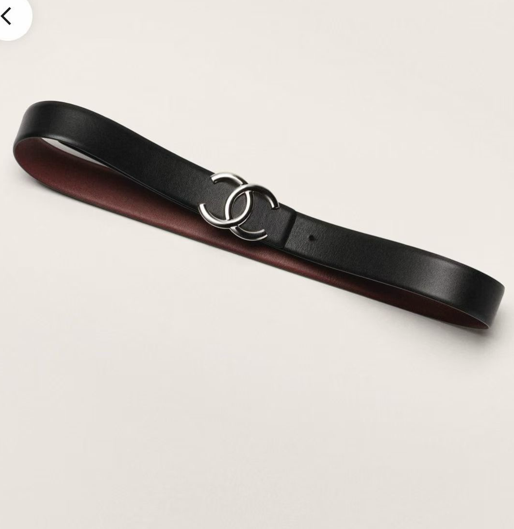 25C Premium Minimalist Logo Belt Diamond-Quilted Black Leather Belt Accessory Width: 3.0cm #193256