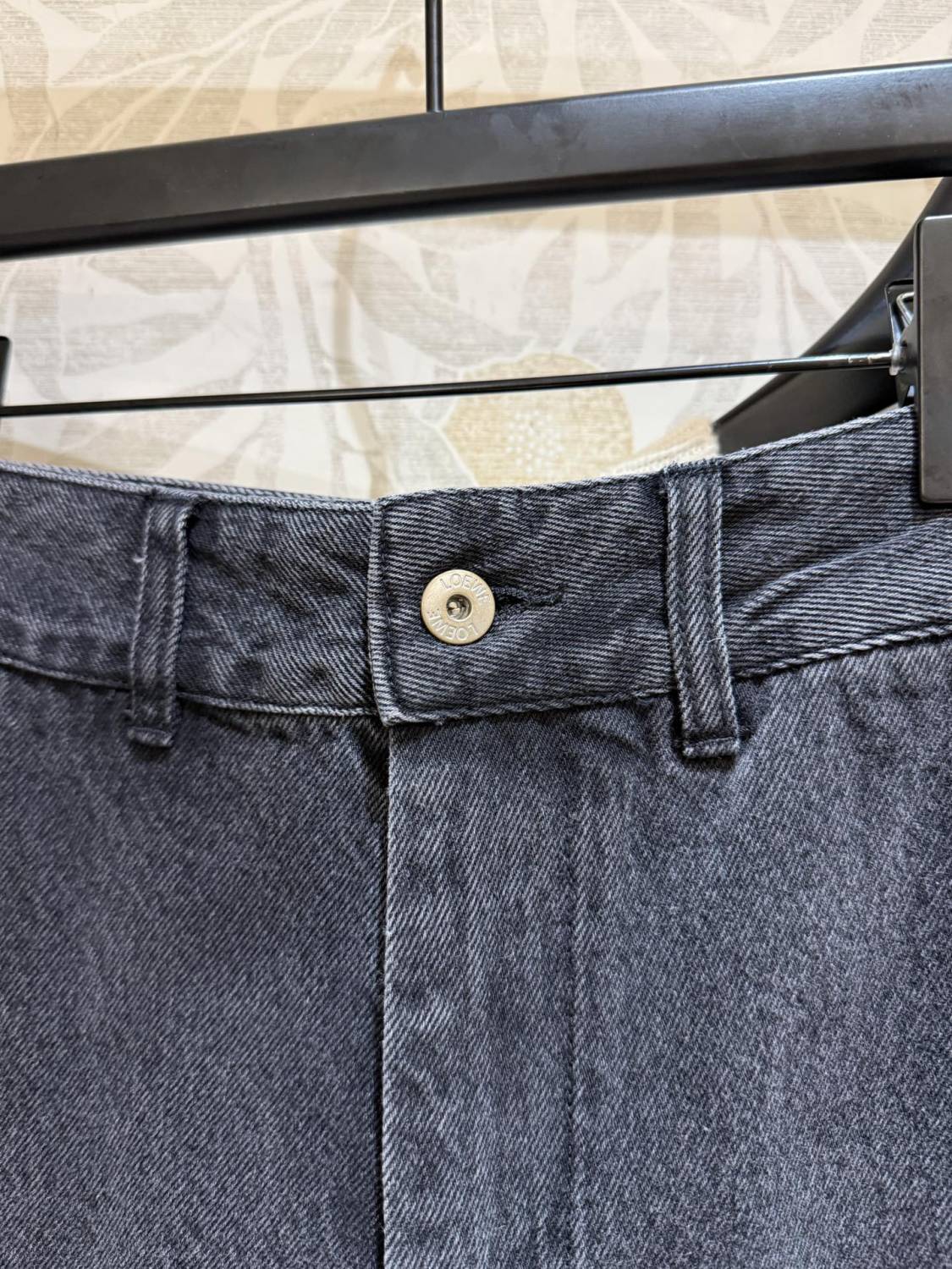 Women's Spring and Autumn Logo Print Black Low Rise Zipper Loose Jeans Pants #74754