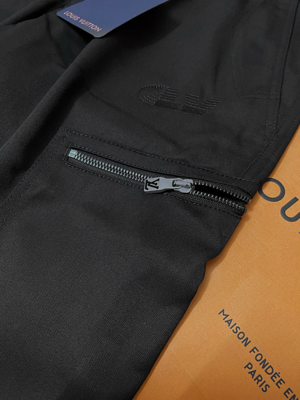 Men's Fashion Classic Solid Color Sheepskin Wool Embroidered Work Pants #78828