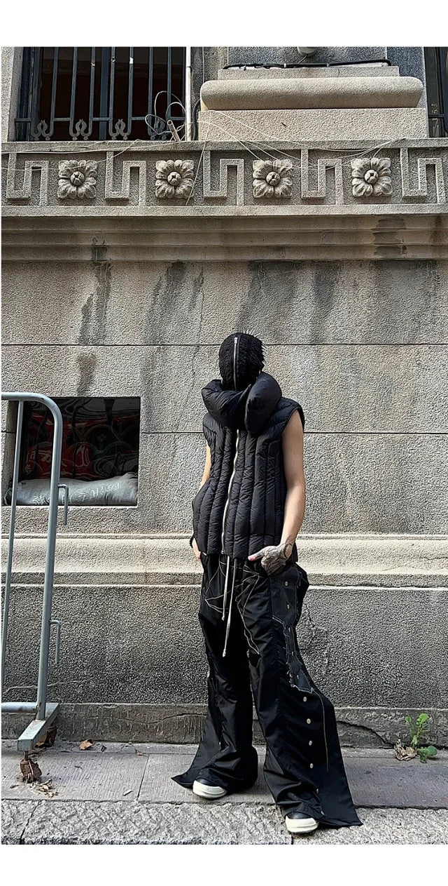 Men's And Women's Fall And Winter Quilted Design Down Jacket Bib Undershirt Jacket Zipper Black Trend Vest Jacket Ngvp #2612