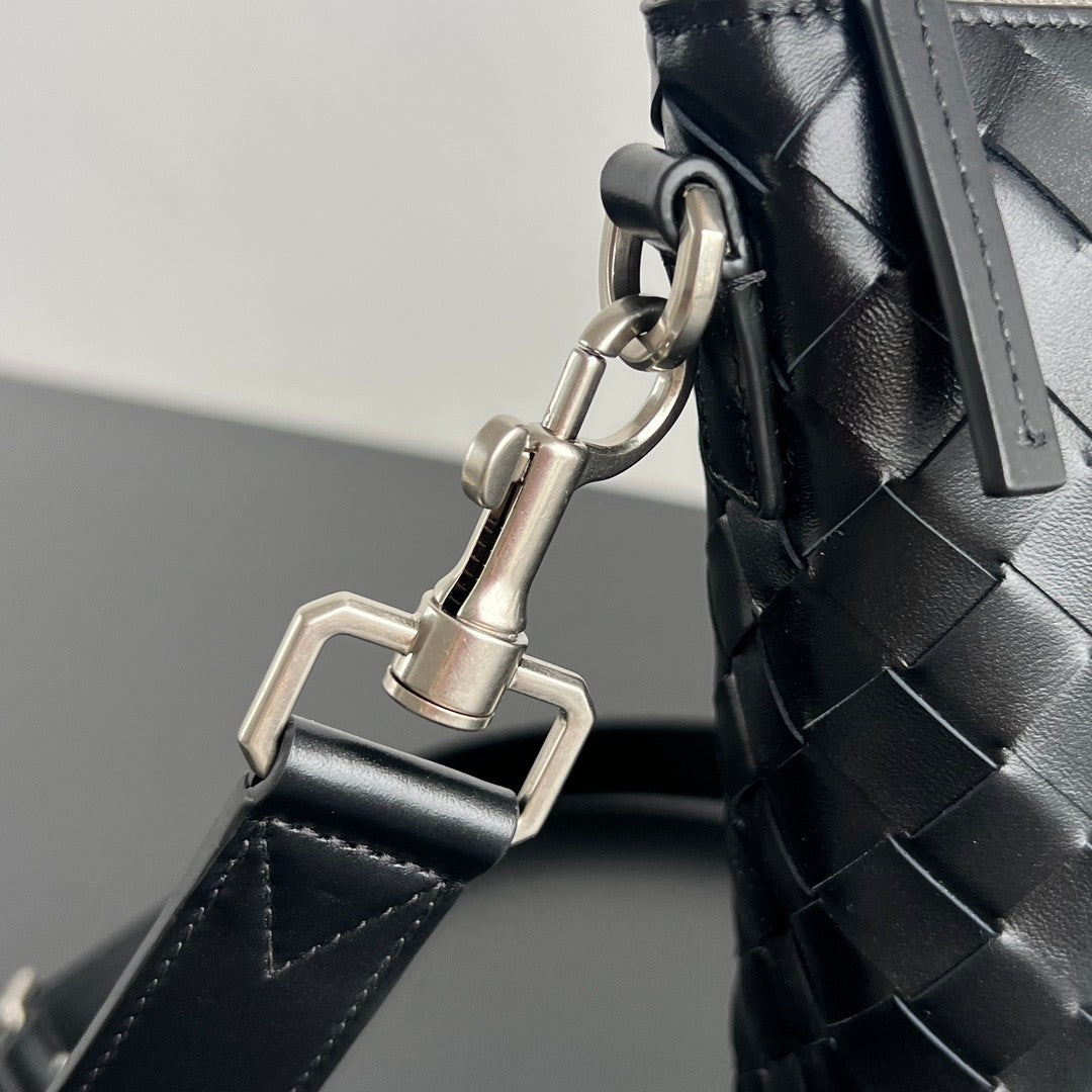 BV Intrecciato Men's Solid Color Adjustable Detachable Shoulder Strap Woven Calfskin Briefcase Handbag Bag Bags #77518