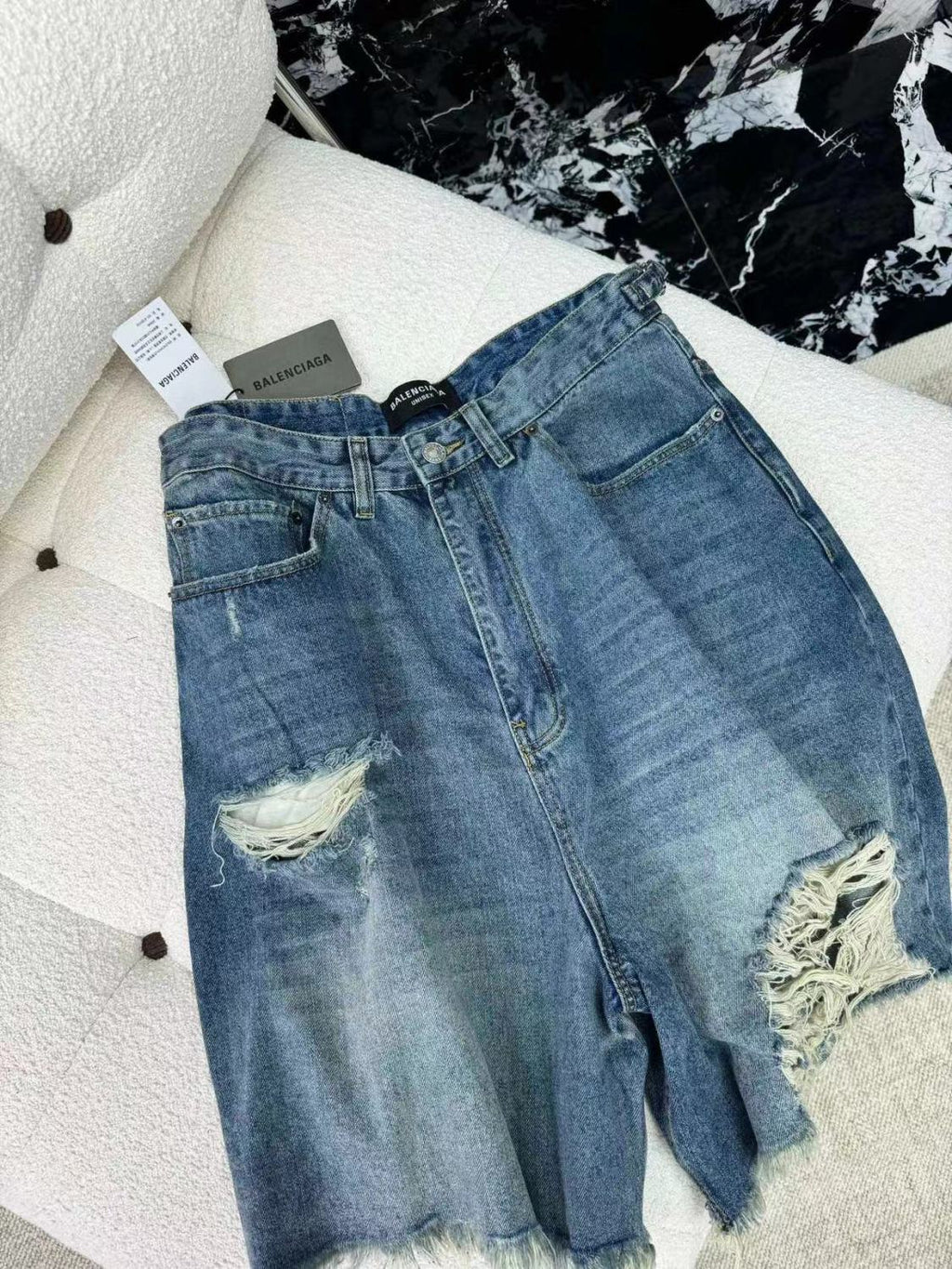 Men's Women's Summer Solid Color Destruction Doing Old Loose Casual Shorts Ngvp #8282