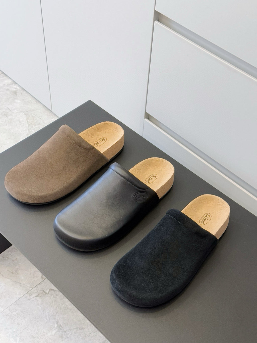 B Men's B I Scholl Flat Mule In Black Cowhide Flat Logo Birkenstock Shoes Fashion Temperament Trend Casual Shoes Slippers Ngvp #1973