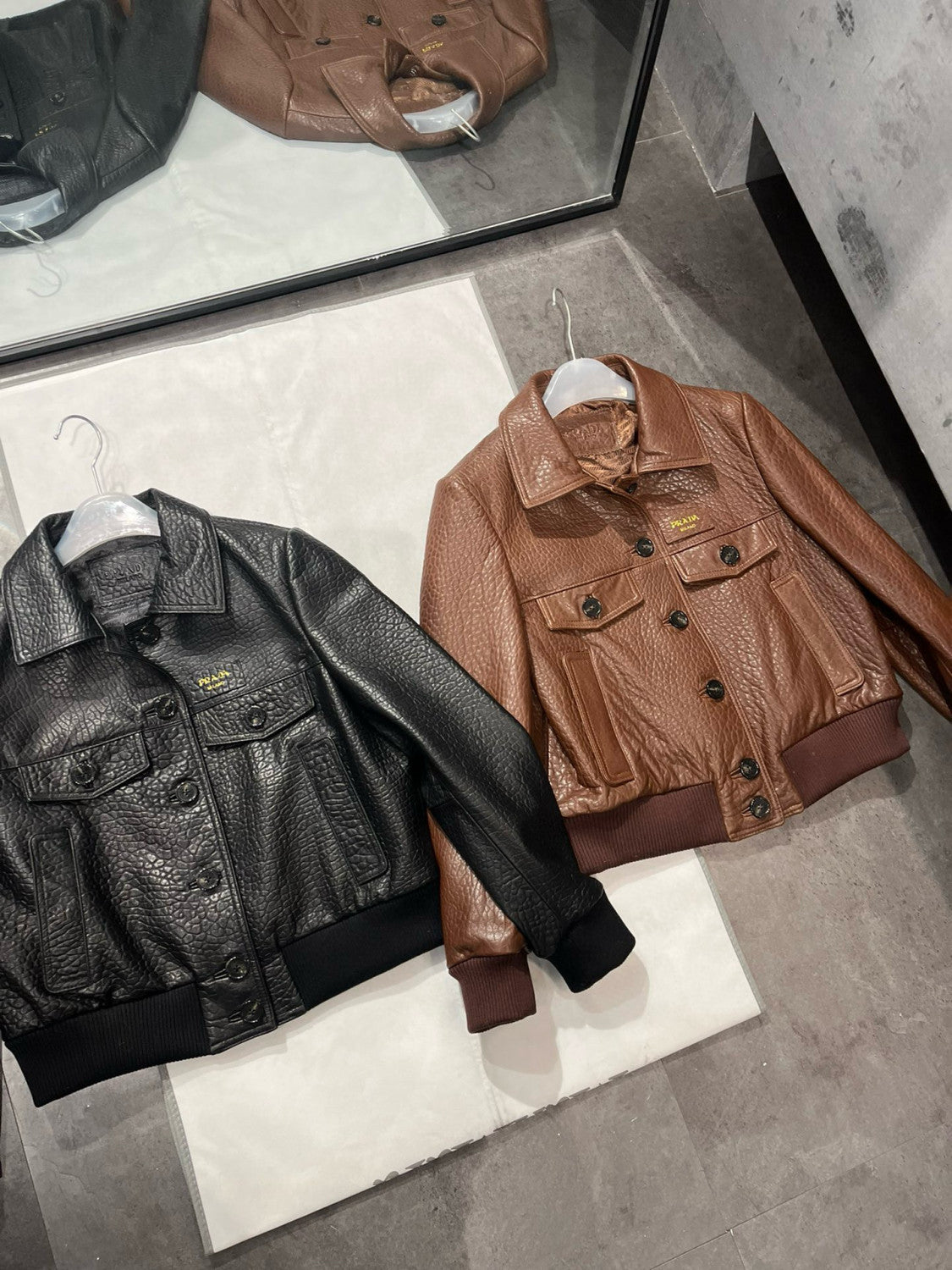 Women's Winter Solid Color Single Breasted Long Sleeve Lapel Lambskin Jacket #98533