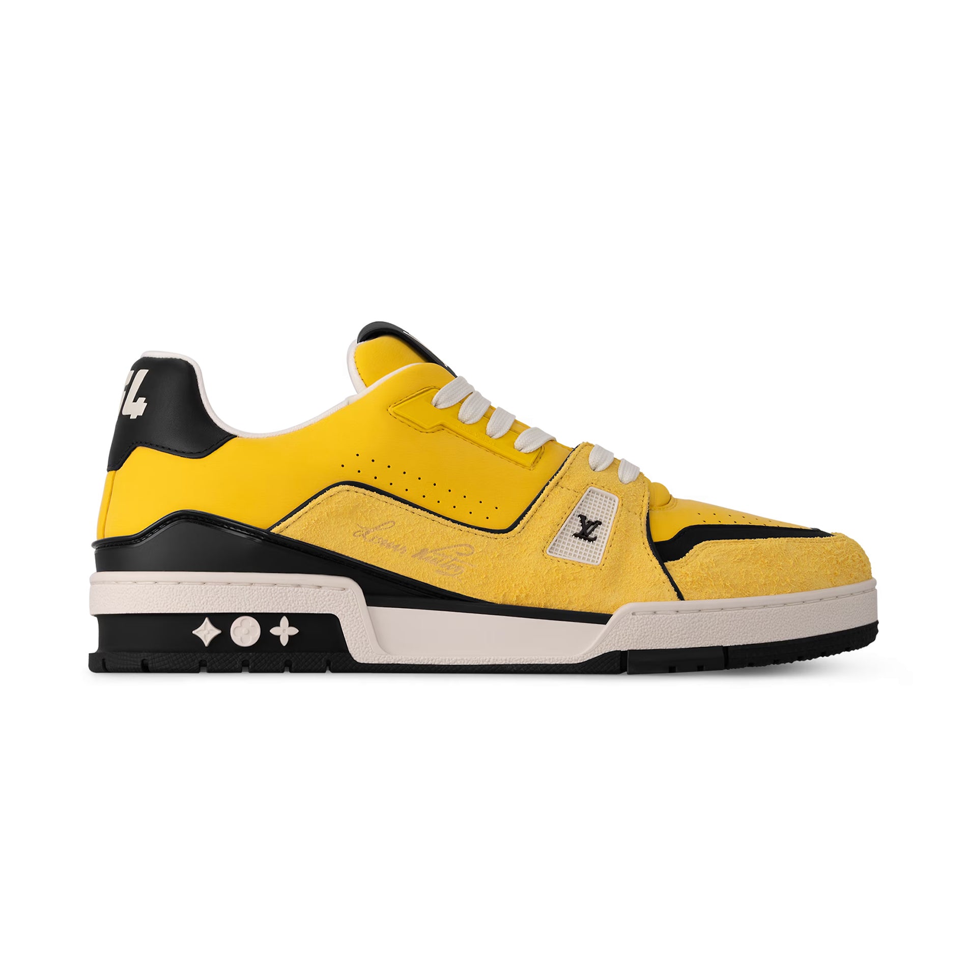 LV Trainer Men's And Women's Solid Color Cowhide Leather Round Toe Low Top Lace-up Sneakers Shoes #77891