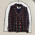Women's Spring And Autumn Plaid Cotton Tweed Lapel Casual Fashion Long Sleeve Slim Tweed Jacket Ngvp #9127