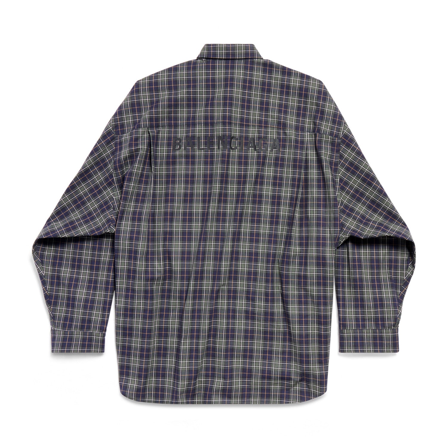 Men's Spring And Fall Color Blocking Plaid Single Breasted Cotton Long Sleeved Shirt #98918