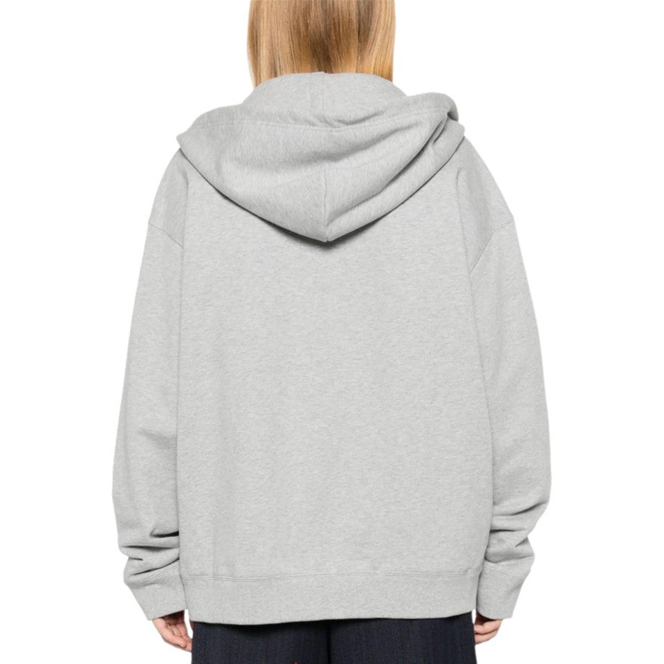 Women's Spring & Autumn Solid Color Logo Zipper Cotton Long Sleeve Surf Rope Hooded Sweatshirt #71512