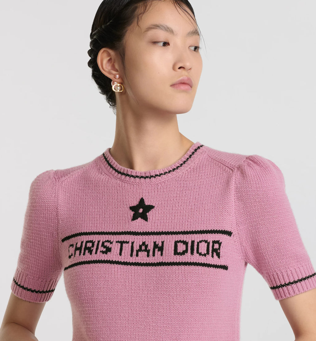 Women's Wool Blend Knit Short Sleeve Top Round Neck Fashion Temperament Short T-Shirt Knitwear #81137