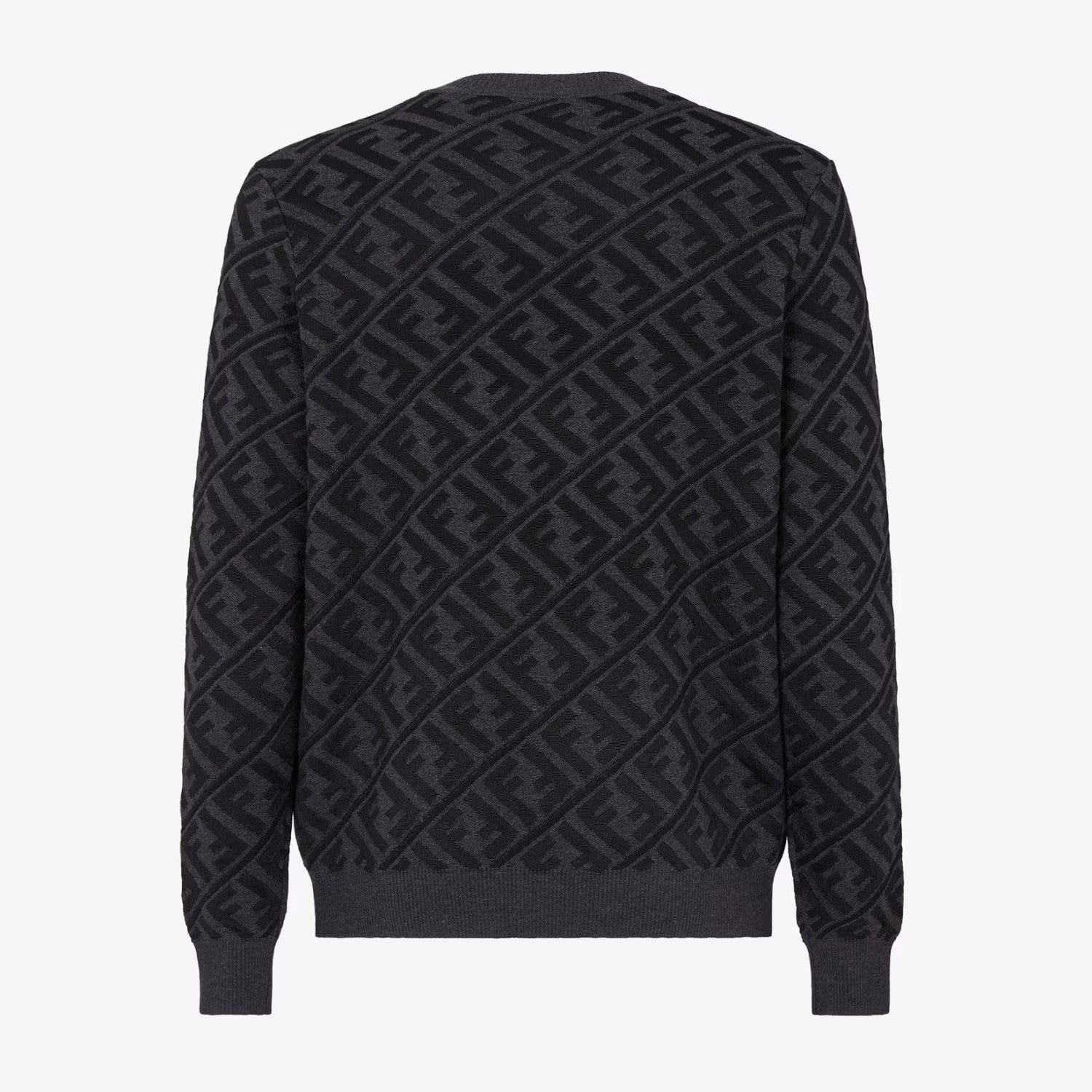 Men's Spring and Autumn Black Letter Logo Full Print Knit Pullover Long Sleeve Sweater #98165