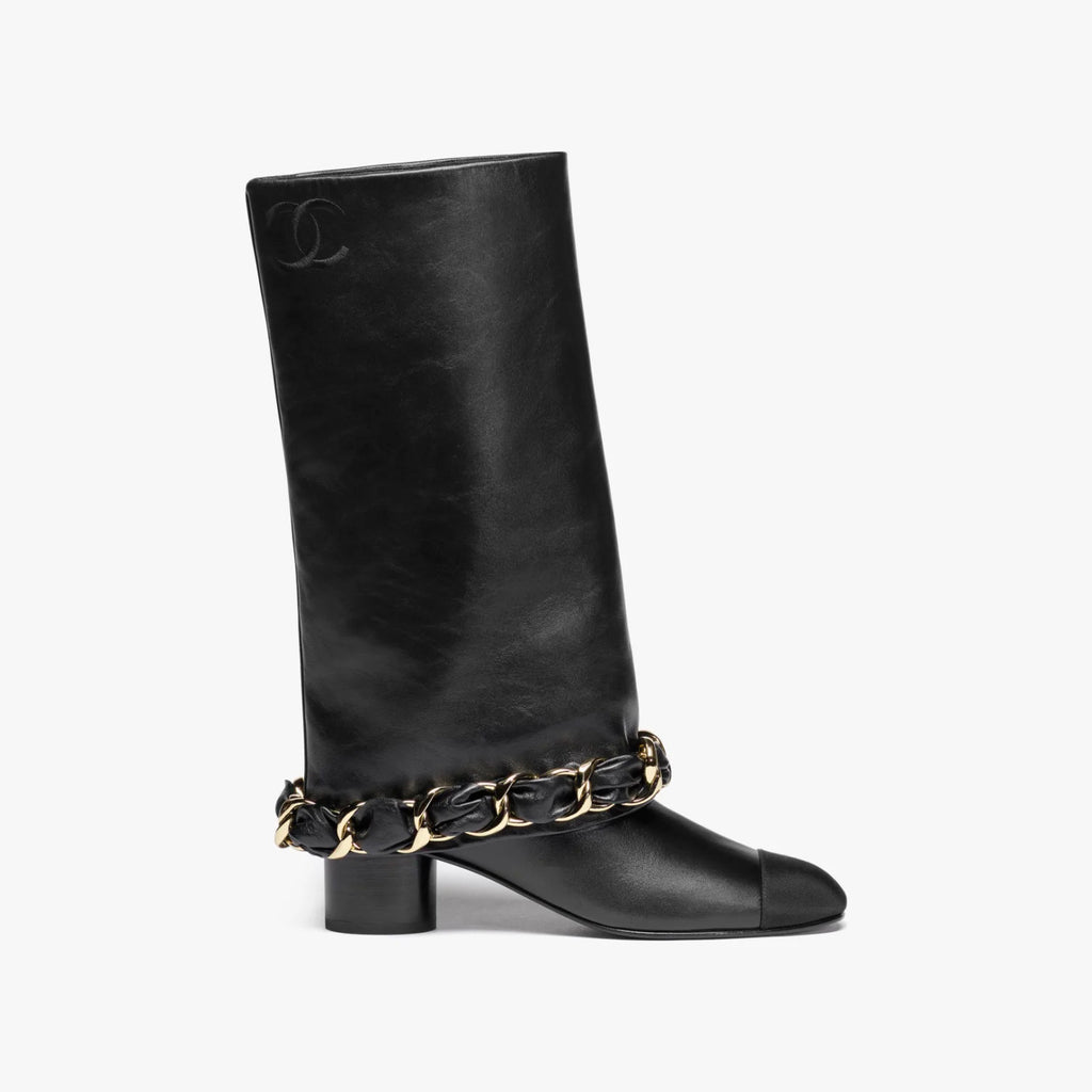 CC Women's Solid Color Round Toe Leather High Top Riding Boots Shoes #77819