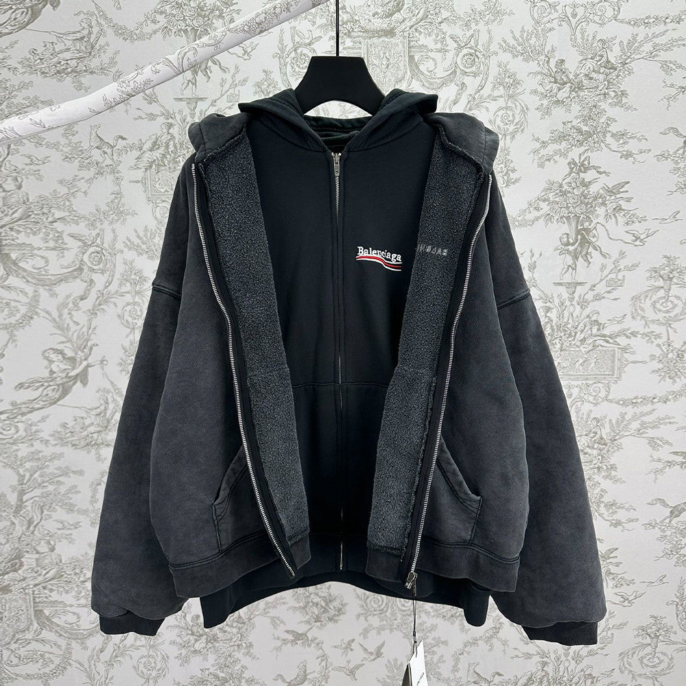 Men's And Women's 25ss New Collection Layered Hooded Sweatshirt Jacket Two-Piece Set #194060