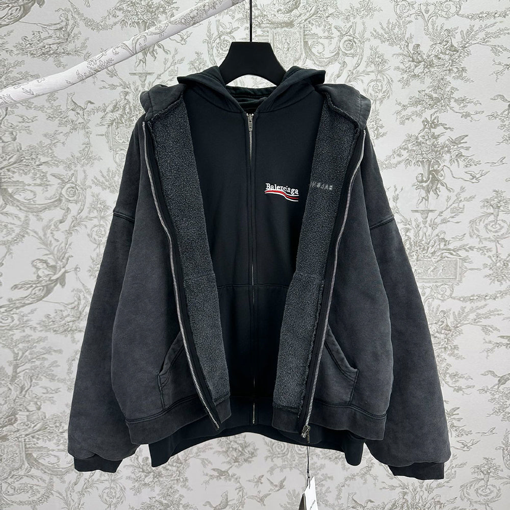 Men's And Women's 25ss New Collection Layered Hooded Sweatshirt Jacket Two-Piece Set #194060