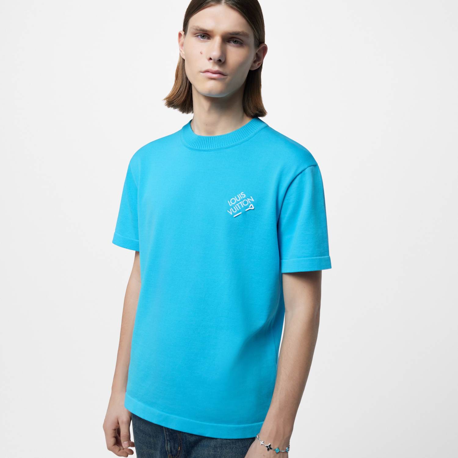 Men's Summer Embroidered Logo Round Neck Cotton Short Sleeve T-Shirt #98647