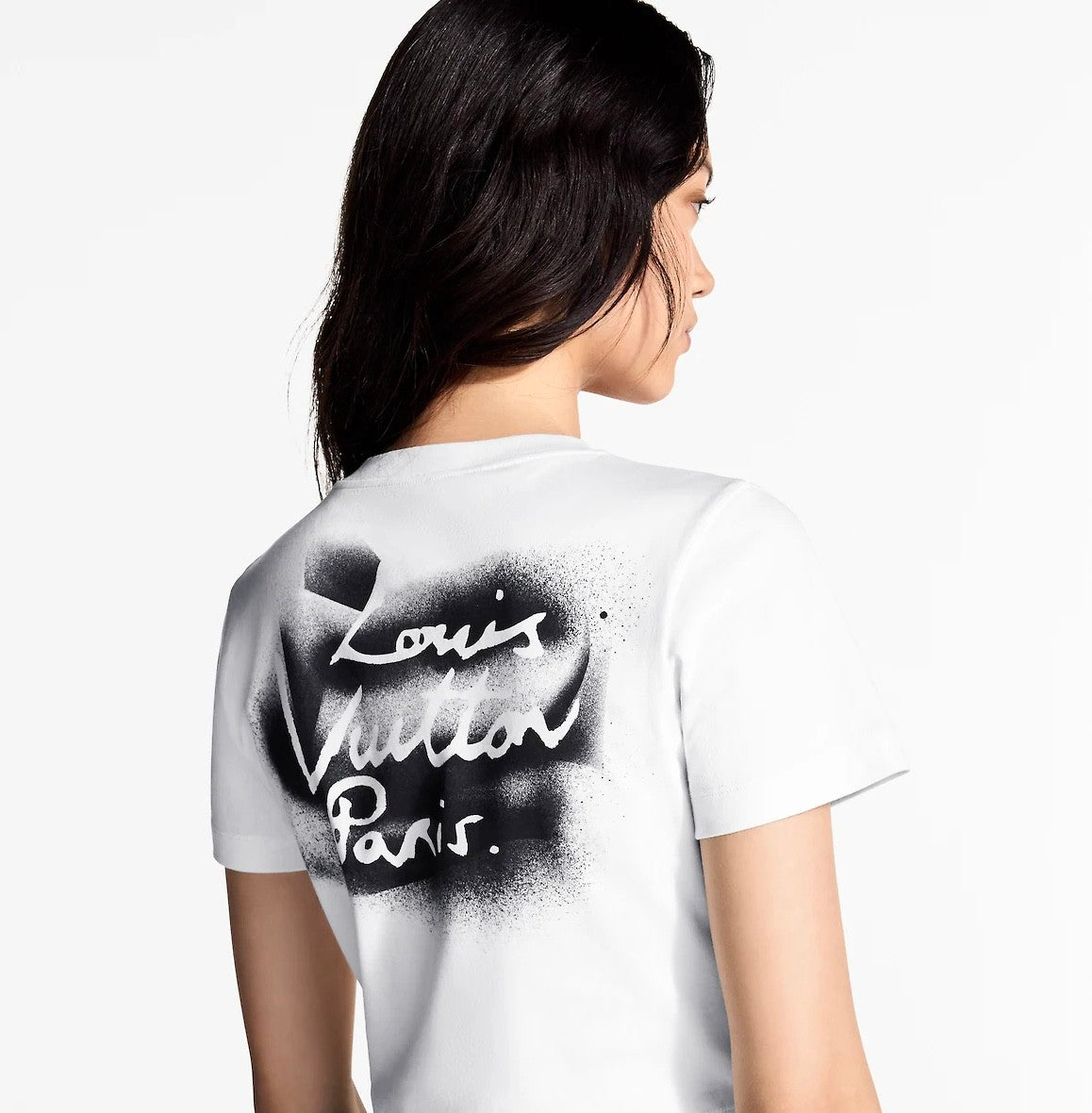 Women's Spring And Summer Airbrush Effect Short Top Modern Lv Chain Cotton Round Neck Fashion Casual T-Shirt #75994